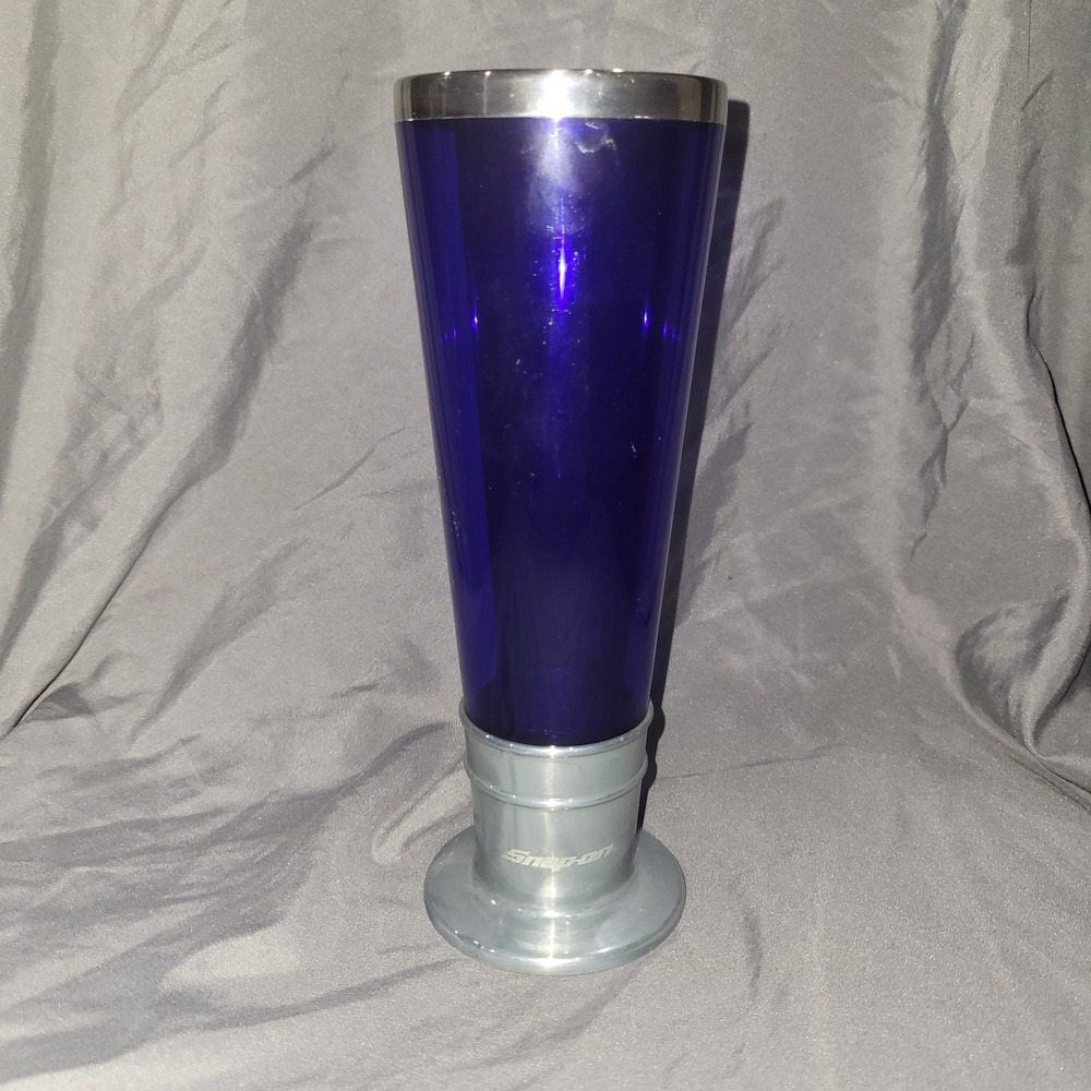SNAP-ON TOOLS Blue FLUTED ACRYLIC PILSNER BEER GLASS